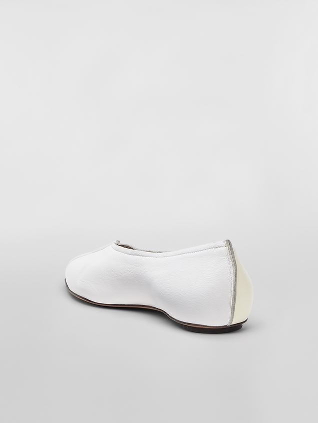 POINTED TOE BALLERINA IN SOFT TWO-TONE NAPPA LEATHER - 3