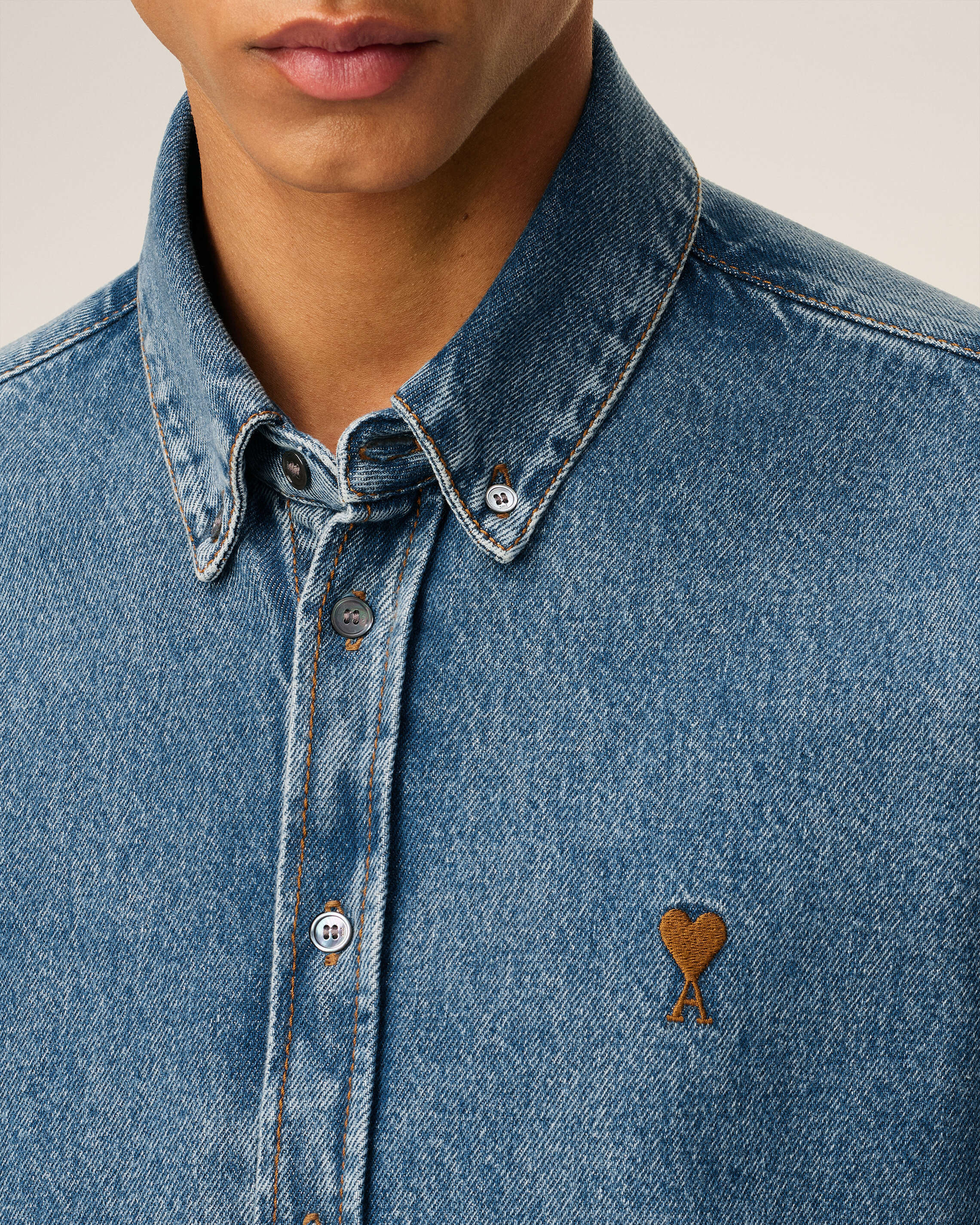 BLUE COTTON BUTTON DOWN AMI DE COEUR SHIRT - 4