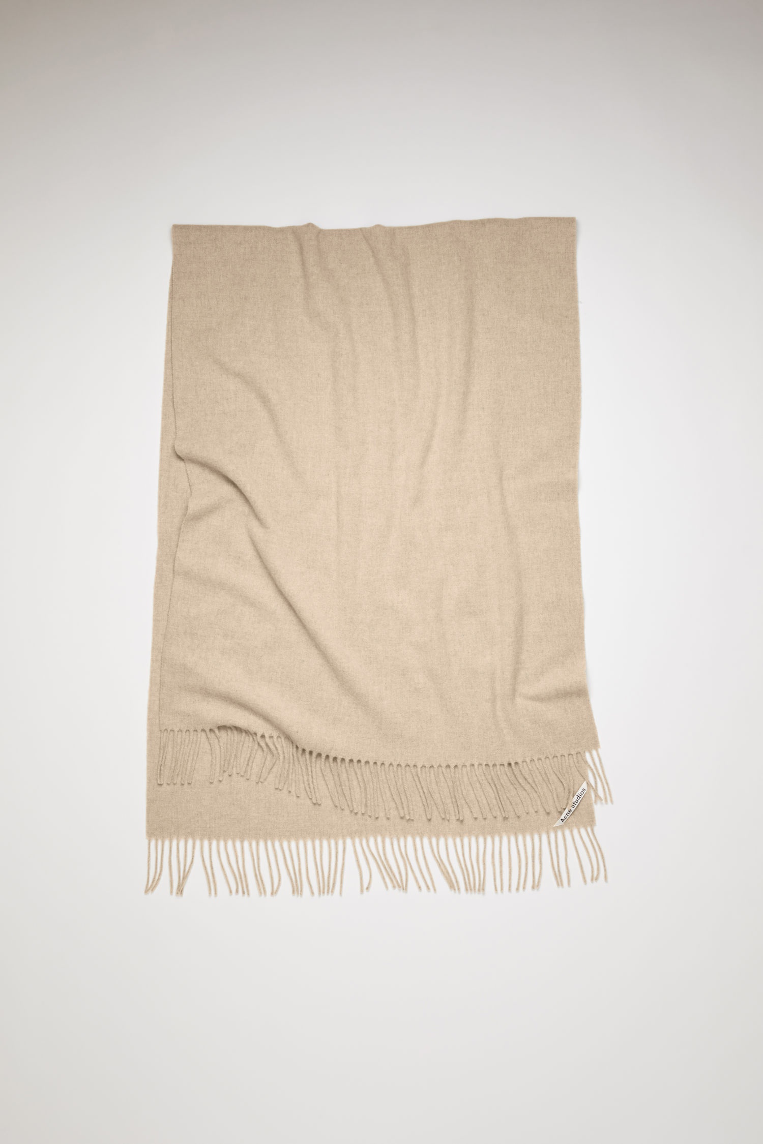 Oversized wool scarf oatmeal melange - 1
