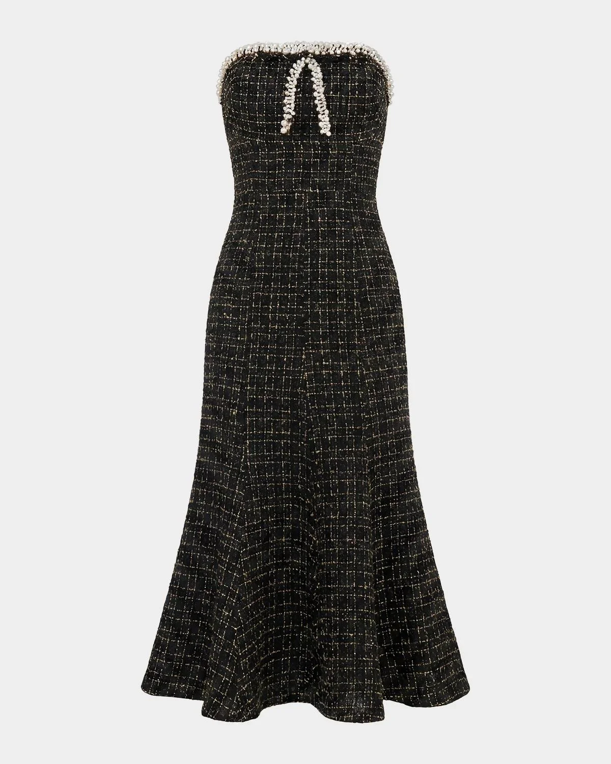 Ieena Pearl-Embellished Bouclé A-Line Dress - 1
