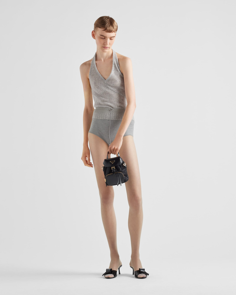 Prada Small Re-Nylon and brushed leather backpack outlook