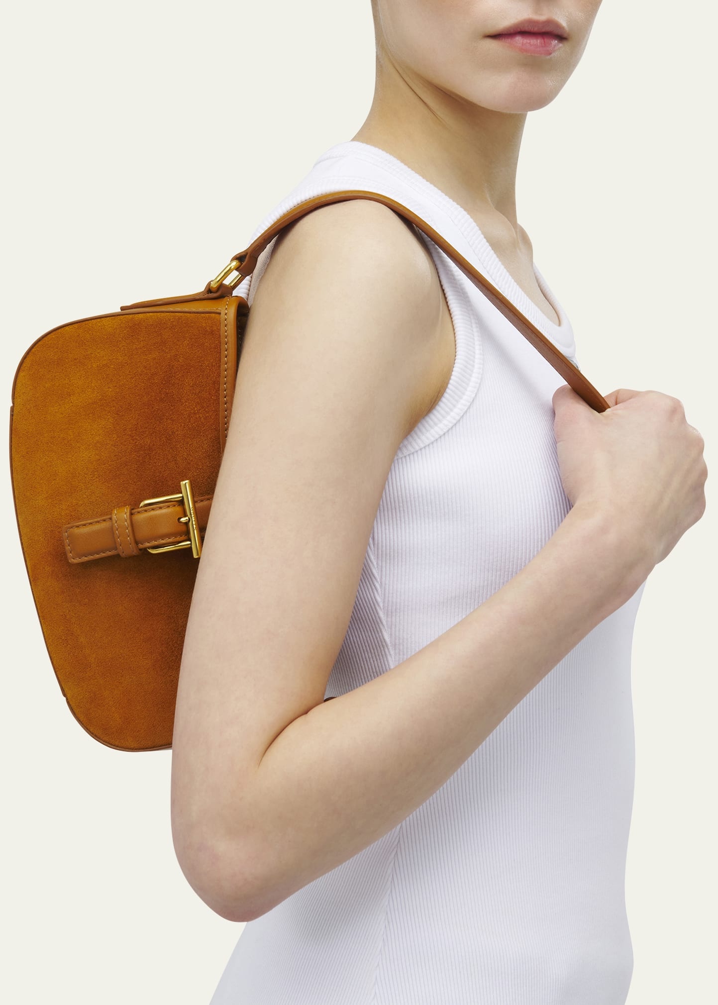 T-Bar Mini Suede Shoulder Bag - 2