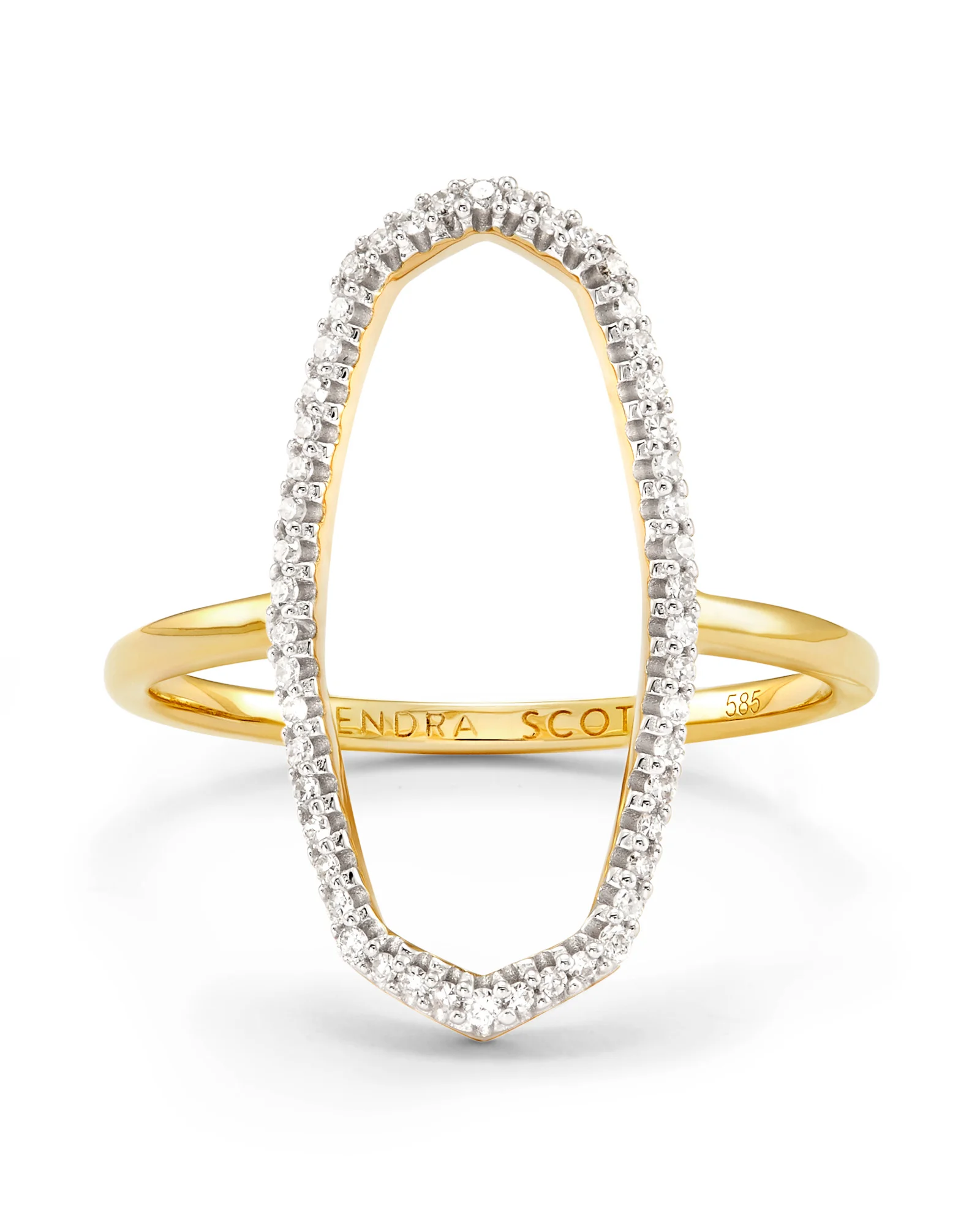 Dani 14k Yellow Gold Open Ring in White Diamond - 1