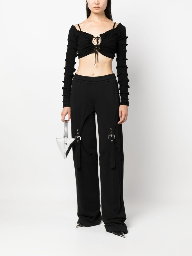 Blumarine buckle-detail flared trousers outlook