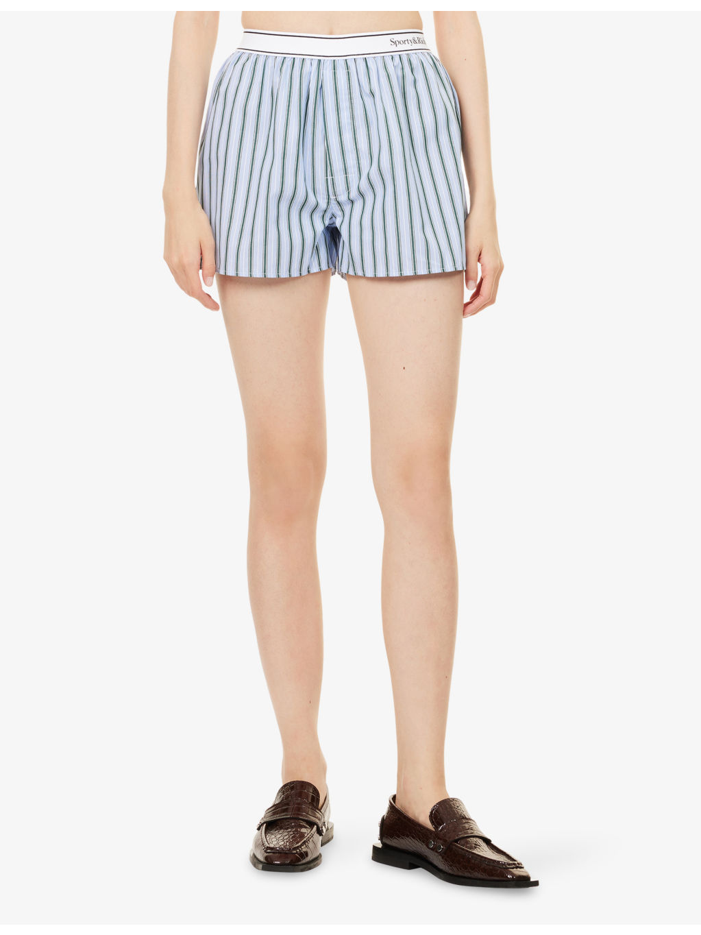Serif Logo Striped Cotton-Poplin Boxer Shorts - 3