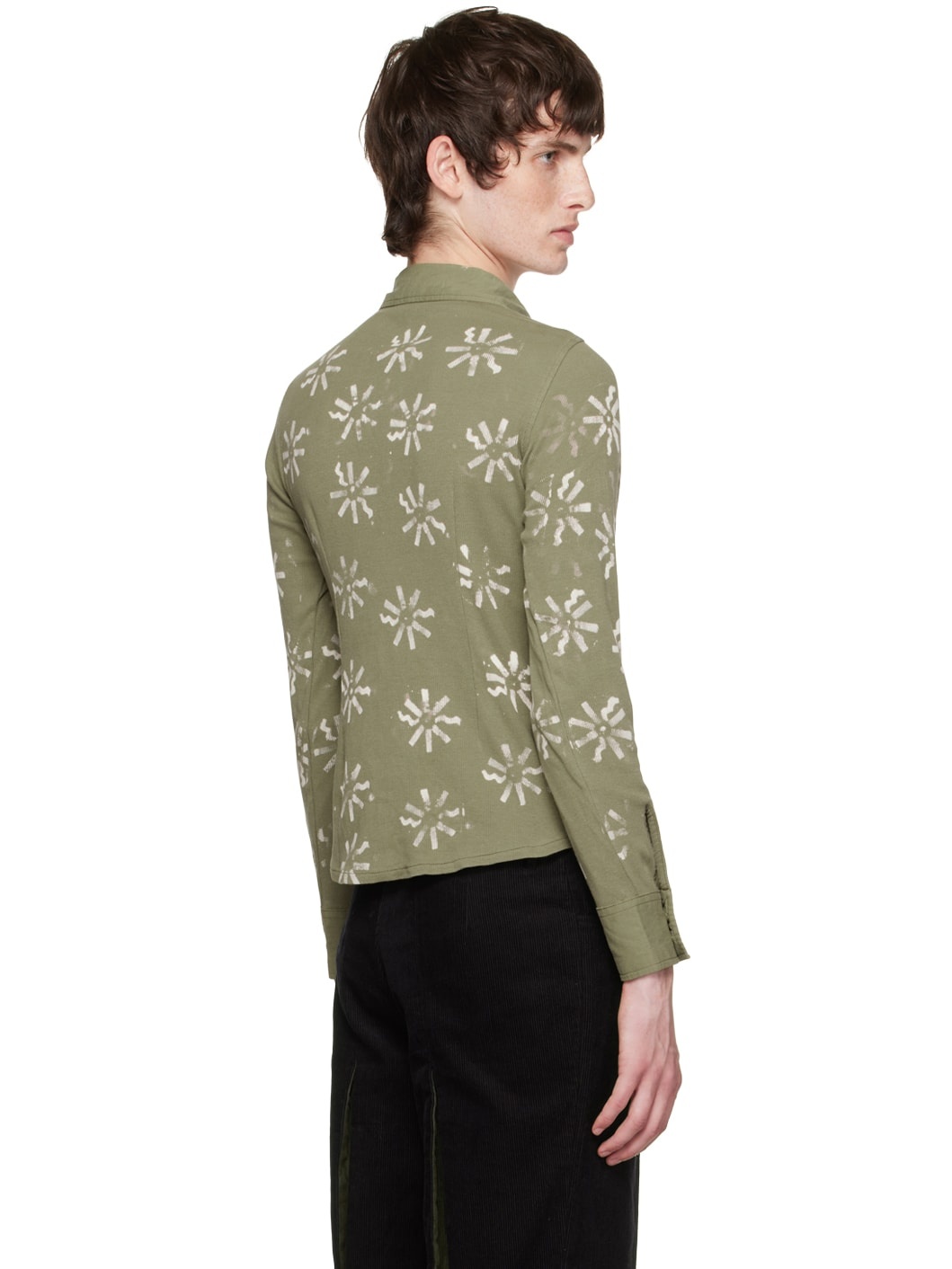 SSENSE Exclusive Green 'Field Of Flowers' Shirt - 3