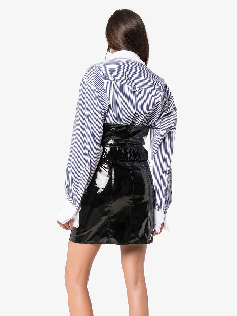 high-waisted vinyl mini skirt 4