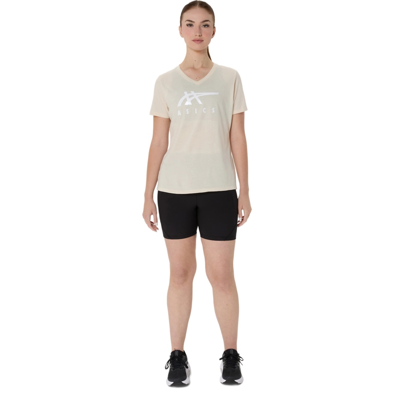WOMEN'S ASICS STRIPES V-NECK - 6