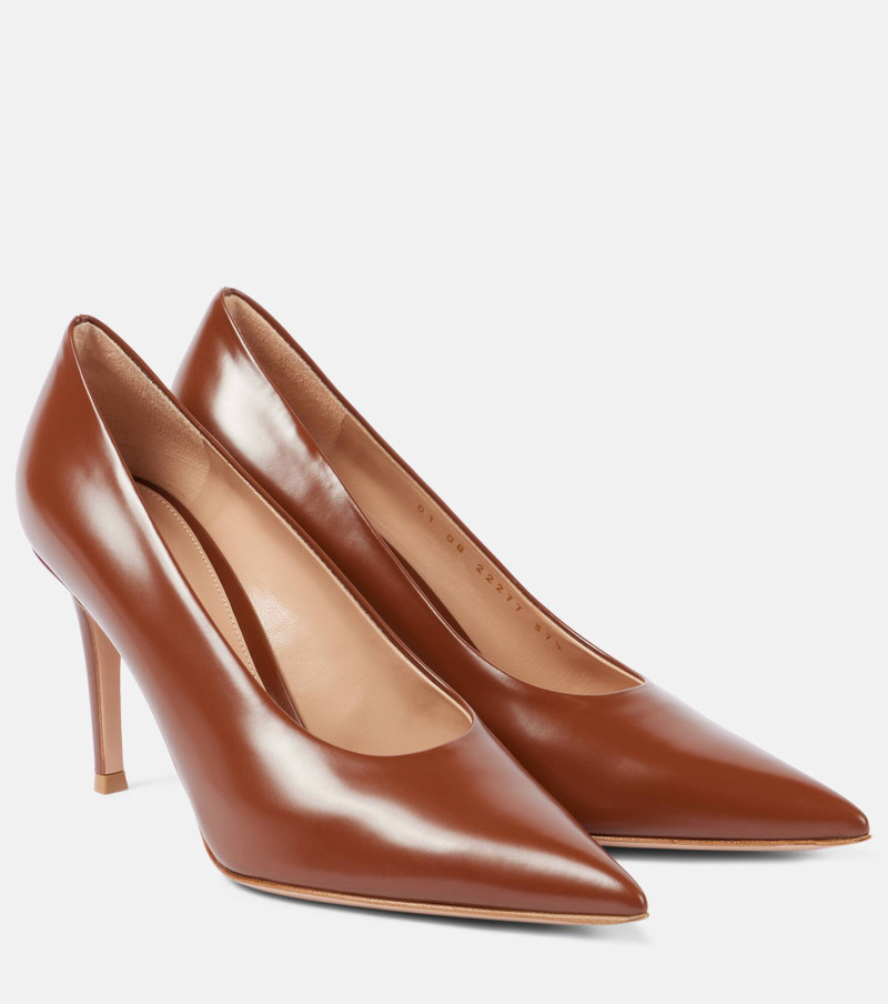 pointed-toe leather pumps - 1