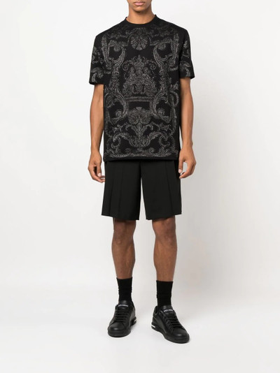 VERSACE metallic Barocco-print T-shirt outlook