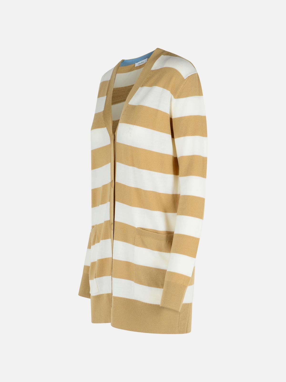 'FIEMME' VIRGIN WOOL SAND CARDIGAN - 2