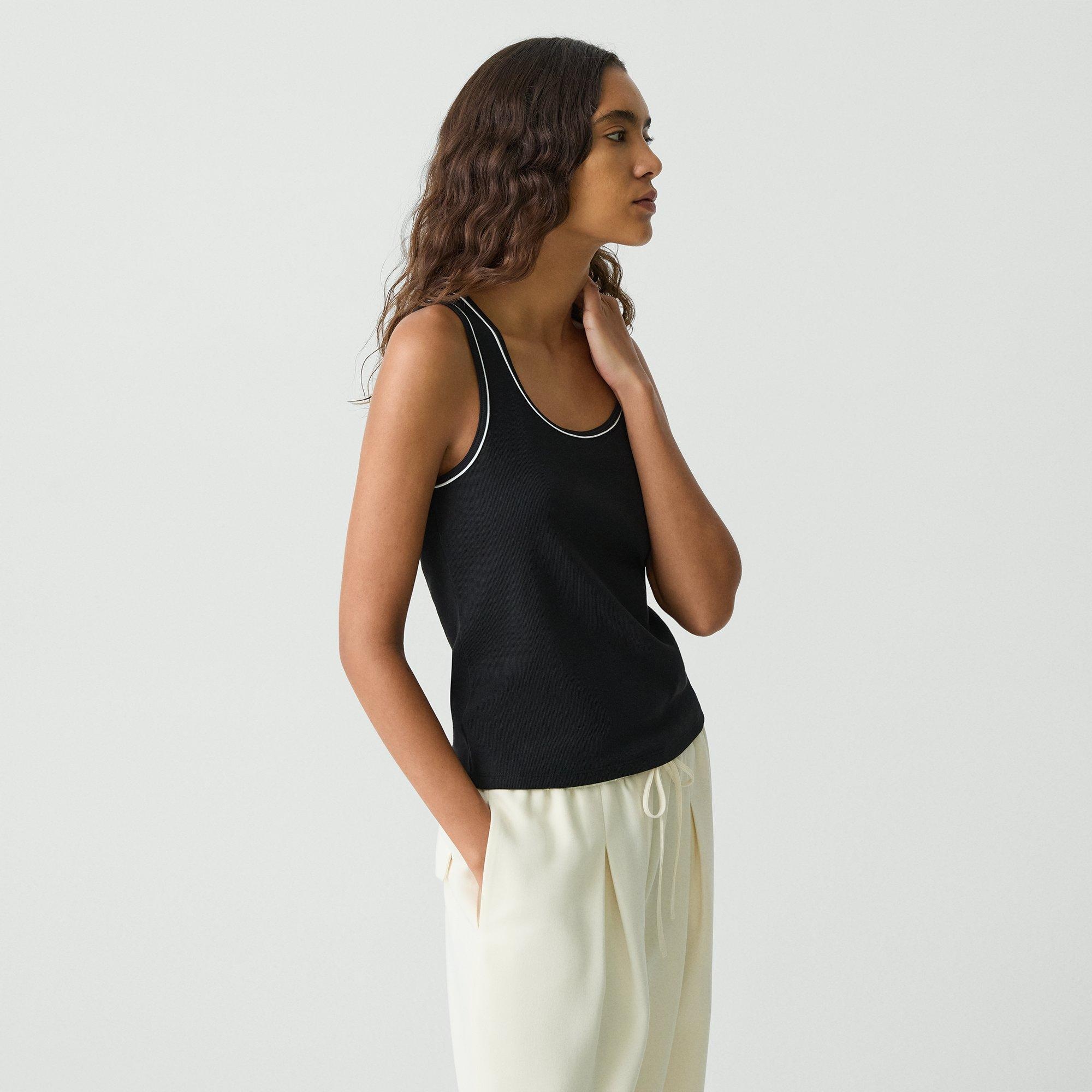 Scoop Neck Tank Top in Compact Stretch Knit - 3