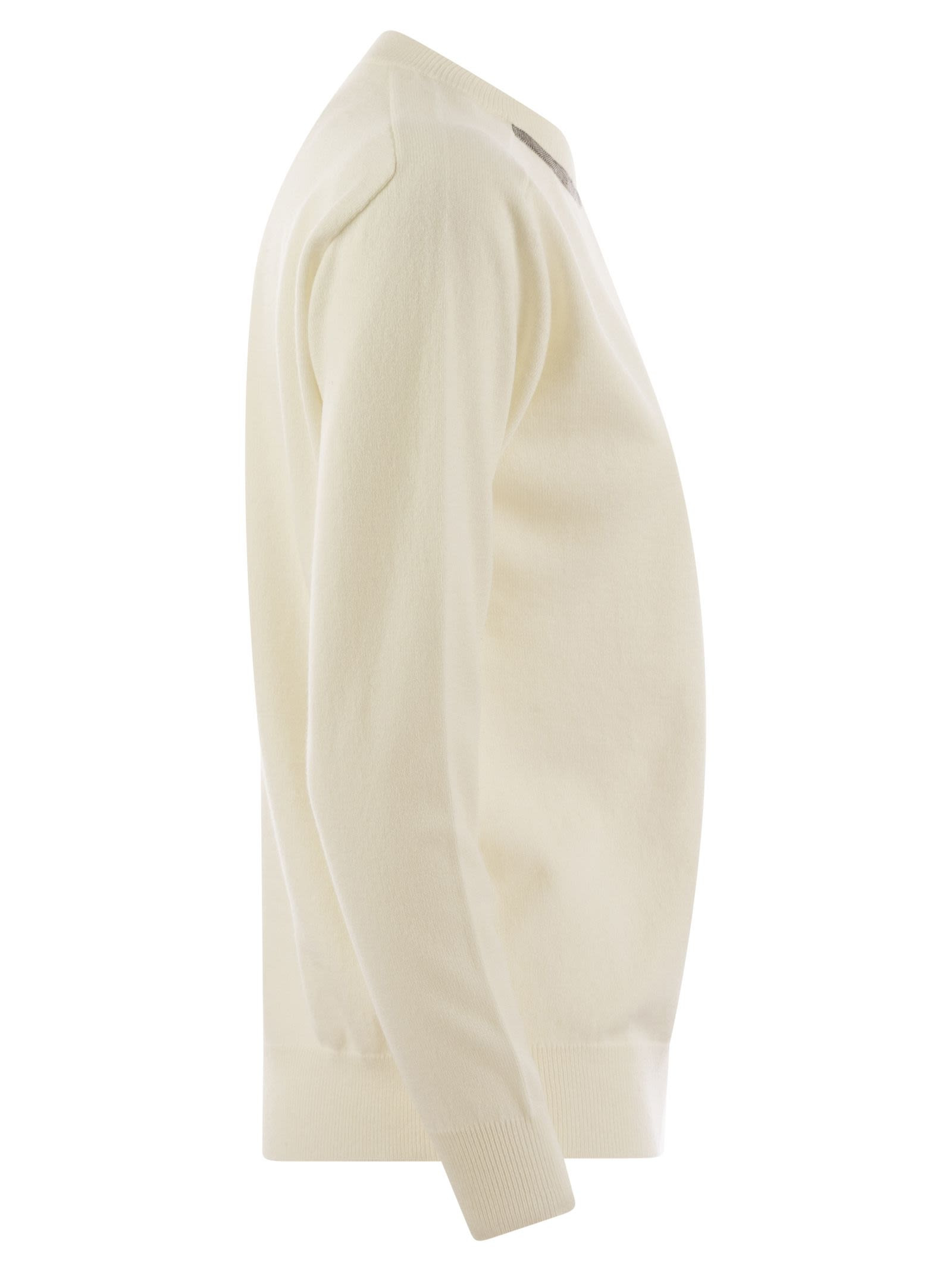 Brunello Cucinelli Women Cashmere Sweater With Neck Jewel - 3