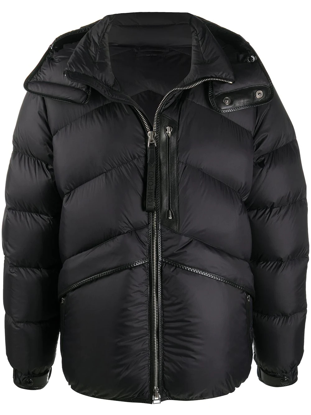 hooded padded down jacket - 1