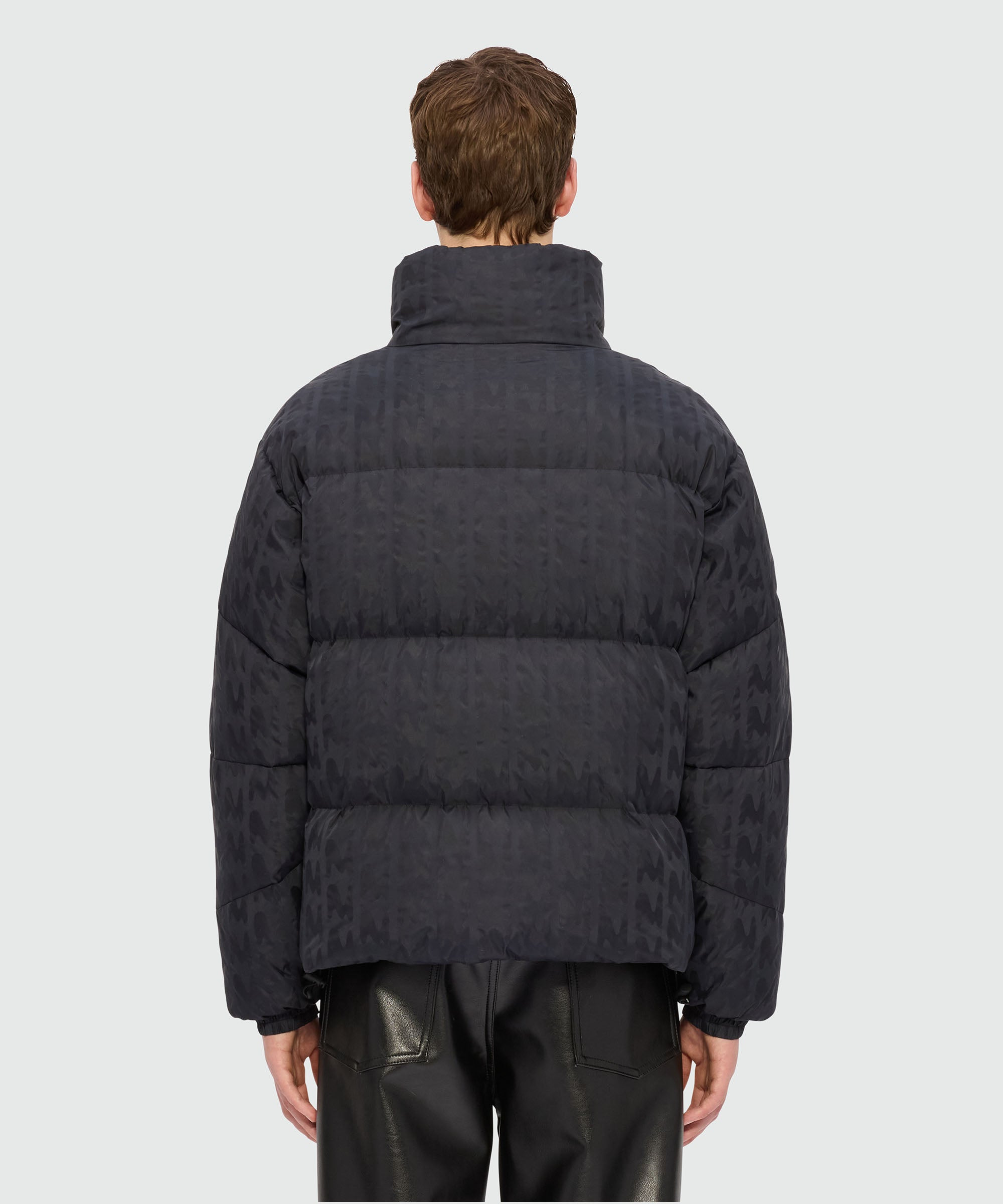 "TheMwave" black jacquard nylon down jacket - 3