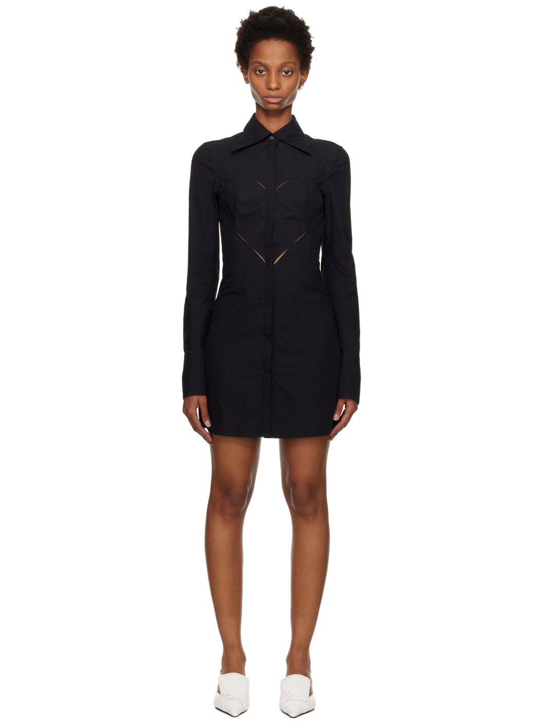 Black Heart Shaped Midi Dress - 1