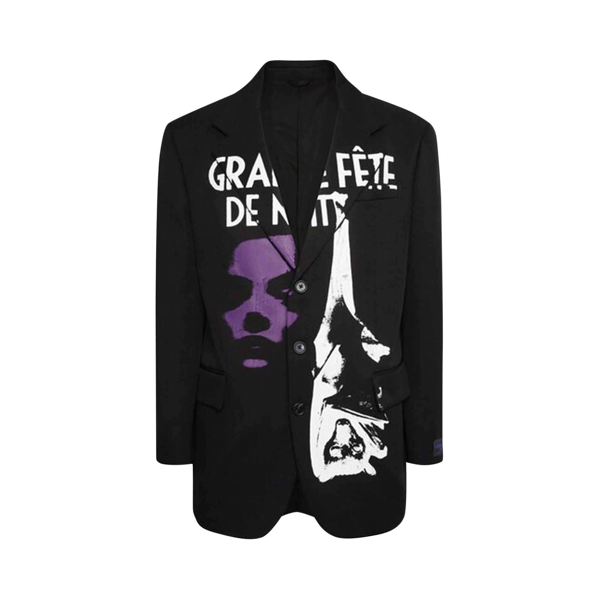 Raf Simons Oversized Blazer With Uniform Pockets And Print 'Black' - 1