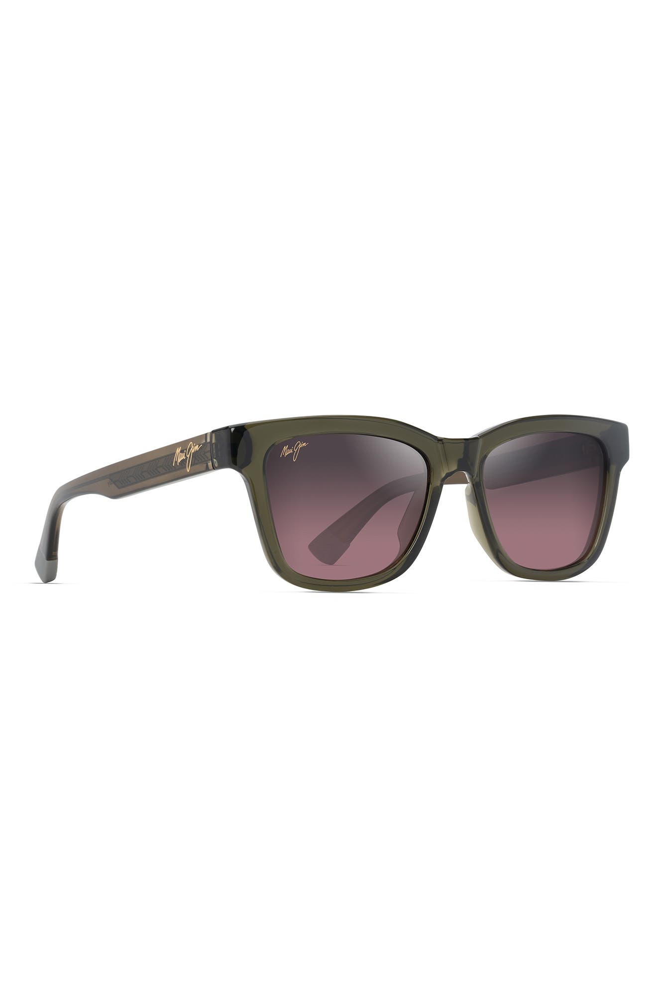 Maui Jim HanoHano 53mm Gradient PolarizedPlus2® Sunglasses in Shiny Trans Green at Nordstrom - 2