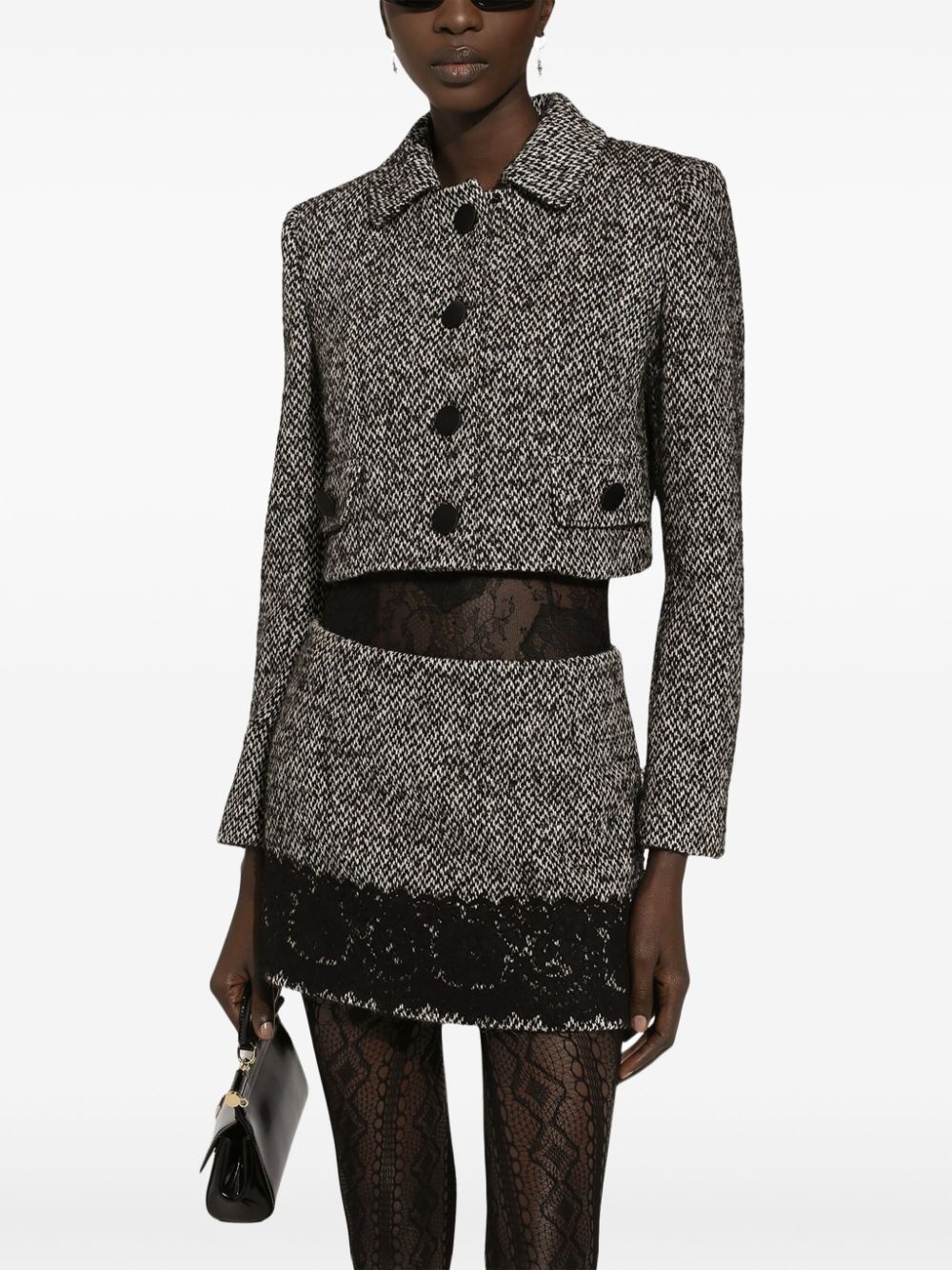tweed cropped jacket - 5