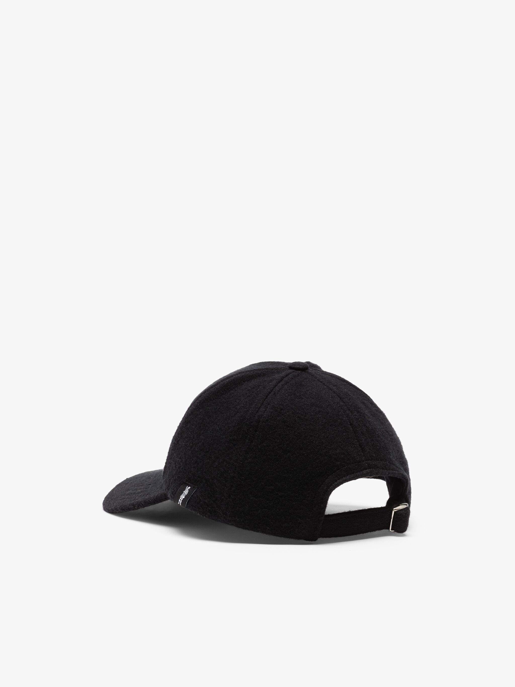 TIPPING BLACK WOOL & CASHMERE BASEBALL CAP - 2