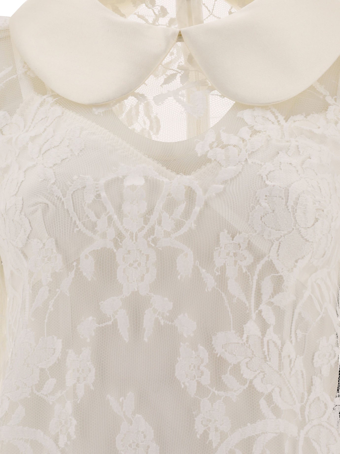 Dolce & Gabbana Lace Dress With Satin Collar - 3