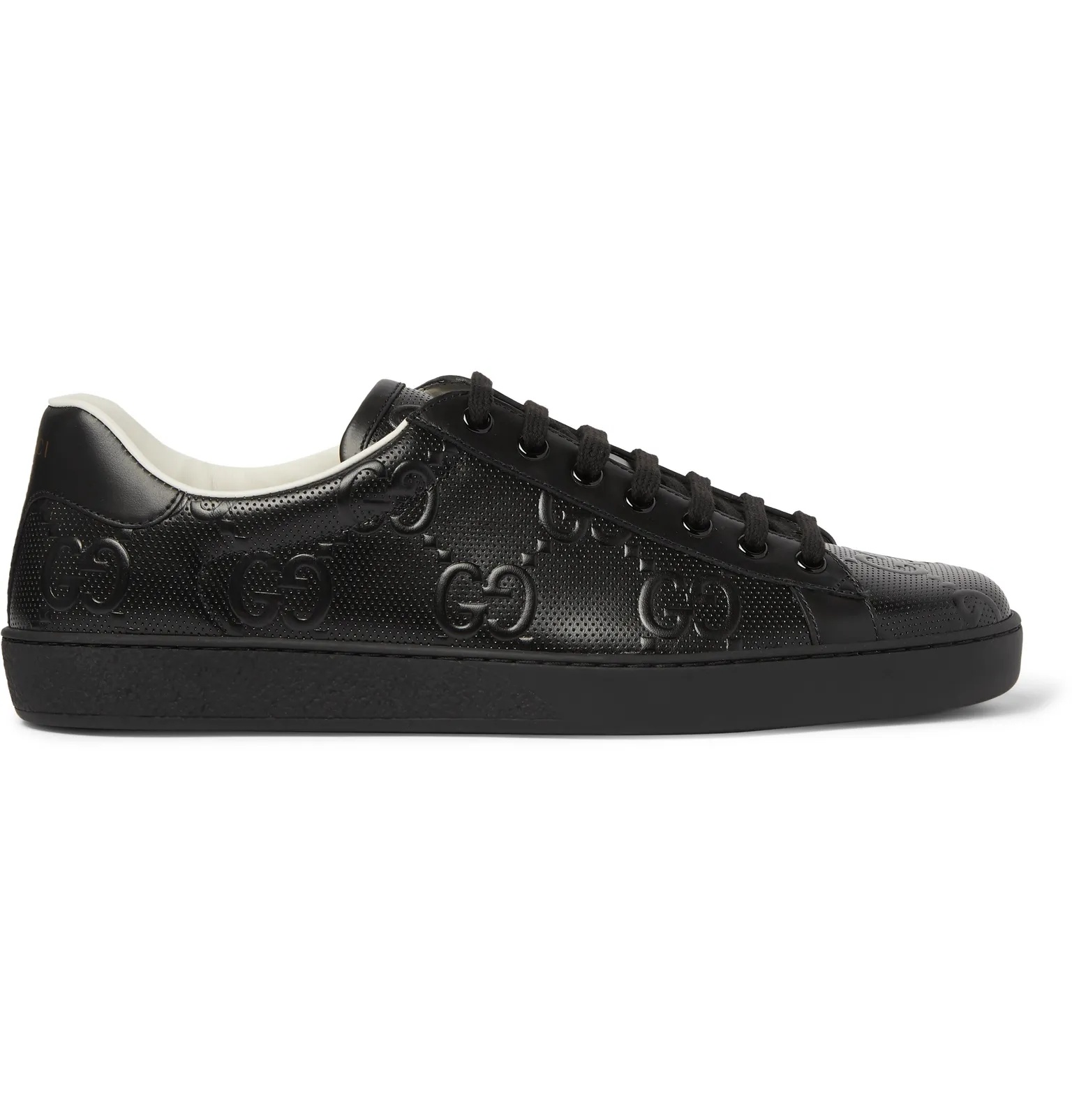 Ace Logo-Embossed Perforated Leather Sneakers - 1