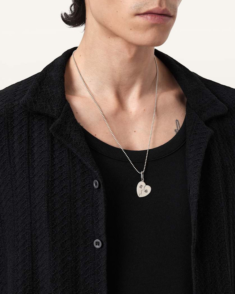 ALLSAINTS LARGE HEART STERLING SILVER PENDANT CHARM outlook