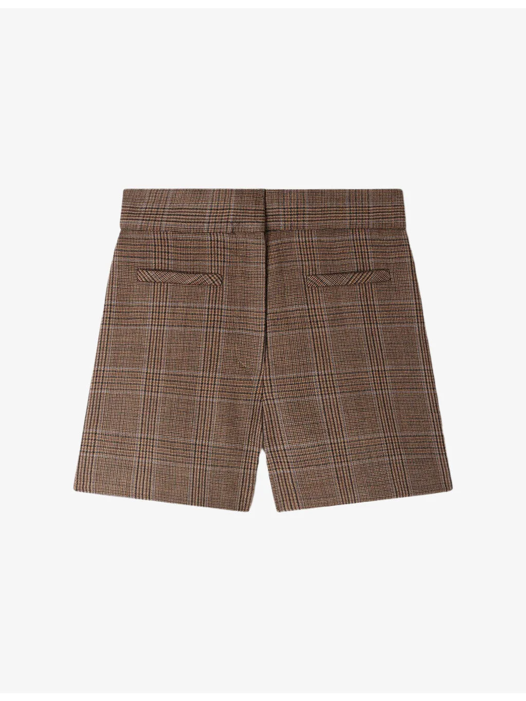 Checked High-Rise Wool Shorts - 1