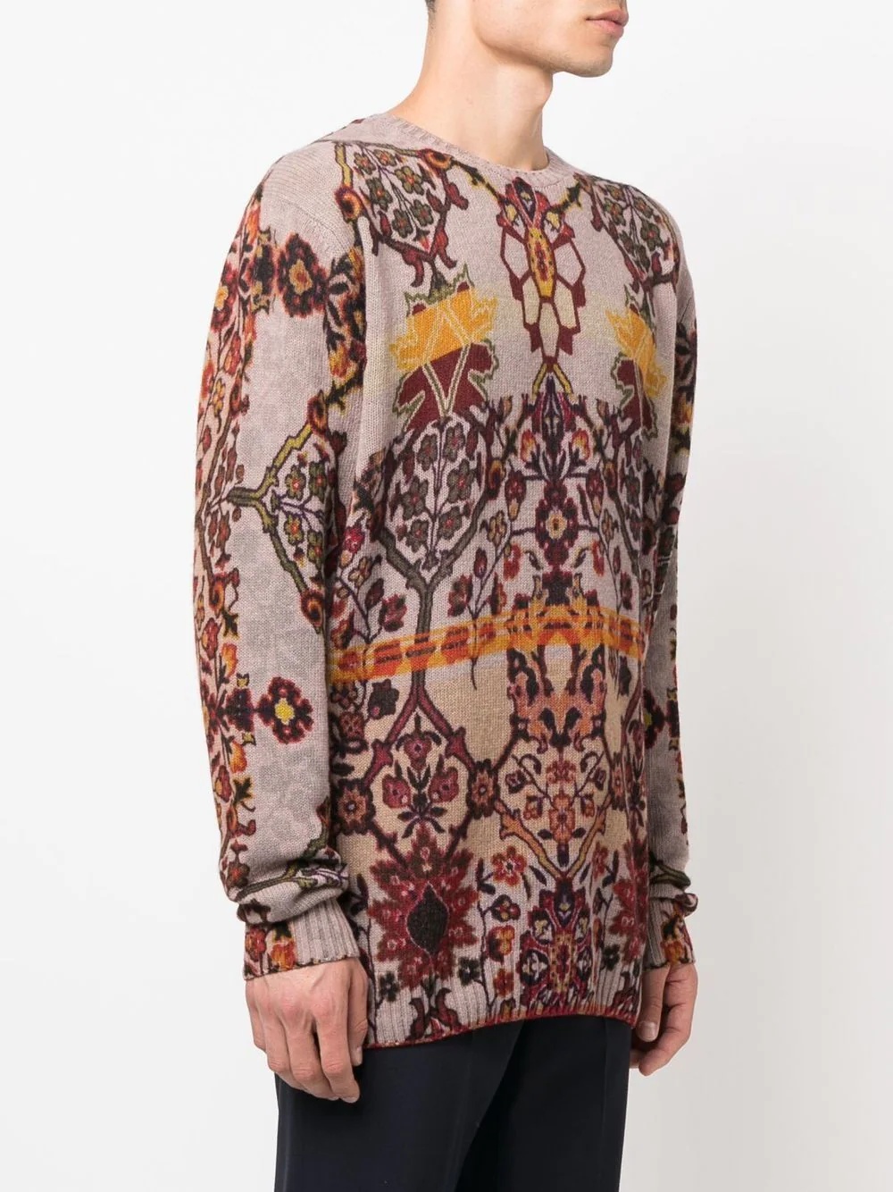 floral-print wool jumper - 3