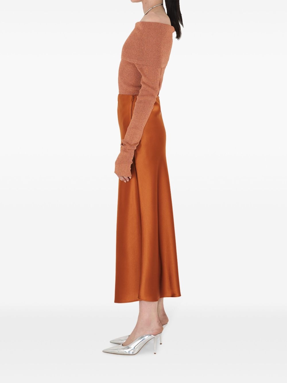 Valletta satin midi skirt - 3
