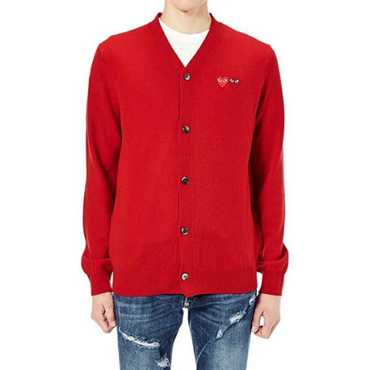 COMME des GARCONS PLAY Cardigan Double Emblem 'Red' AZ-N058-051-5 - 3