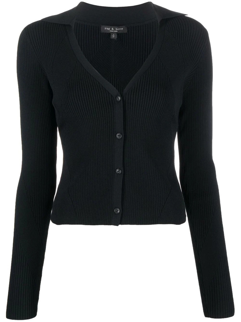 ribbed knitted cardigan 1