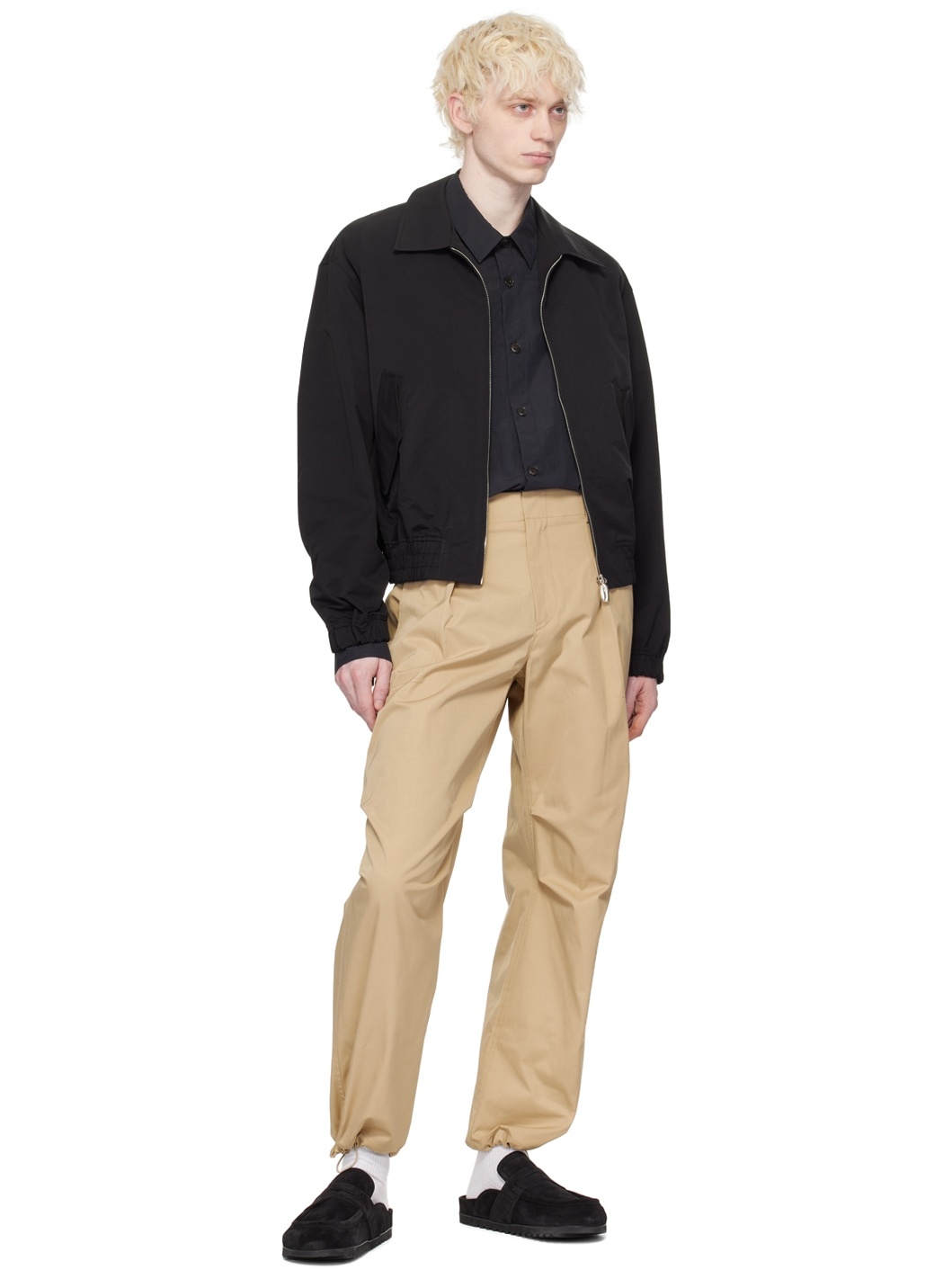 Beige Drawstring Trousers - 4