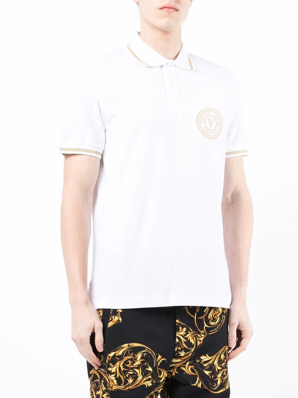 logo-embroidered cotton polo shirt - 3