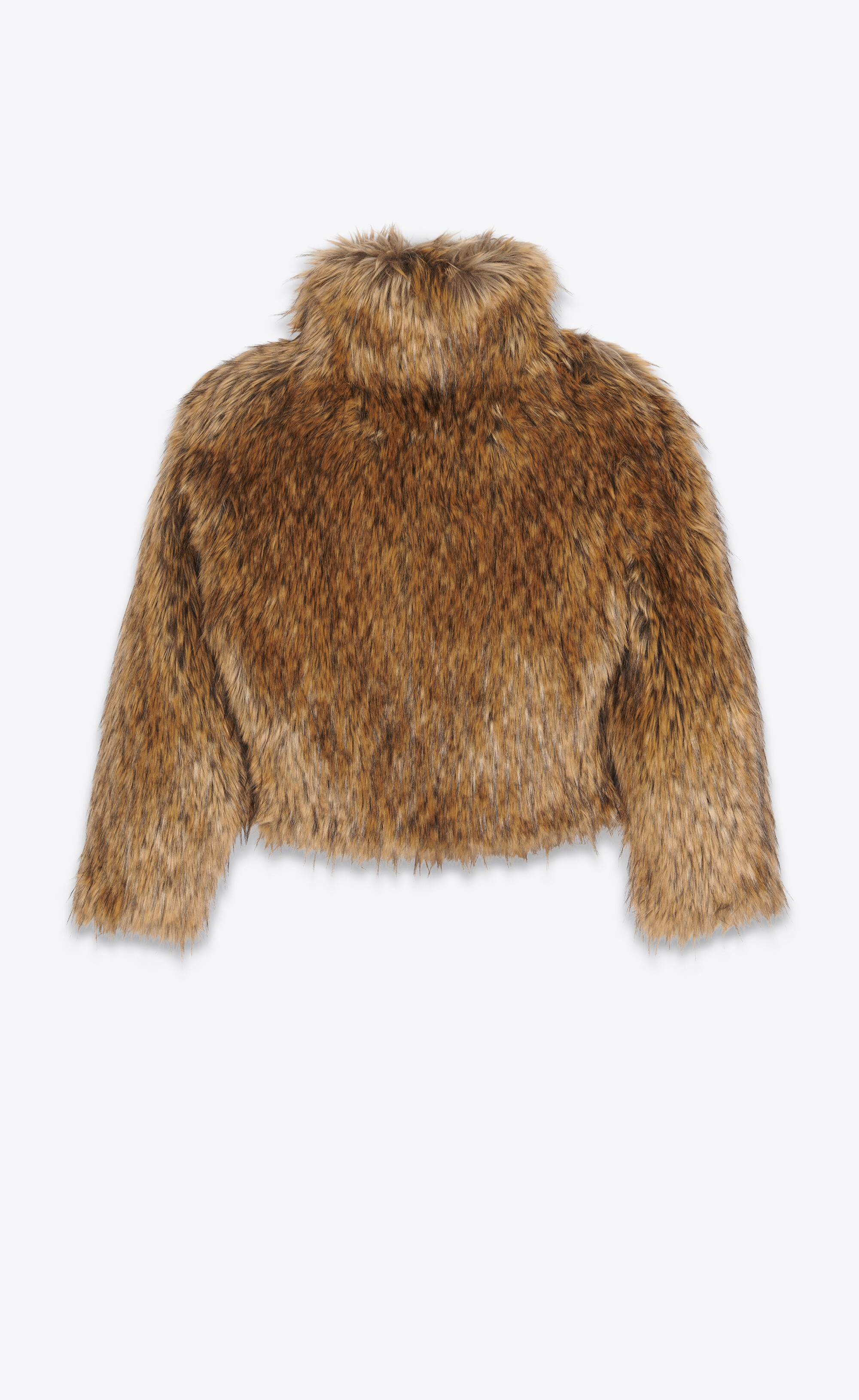 asymmetrical jacket in animal-free fur - 4