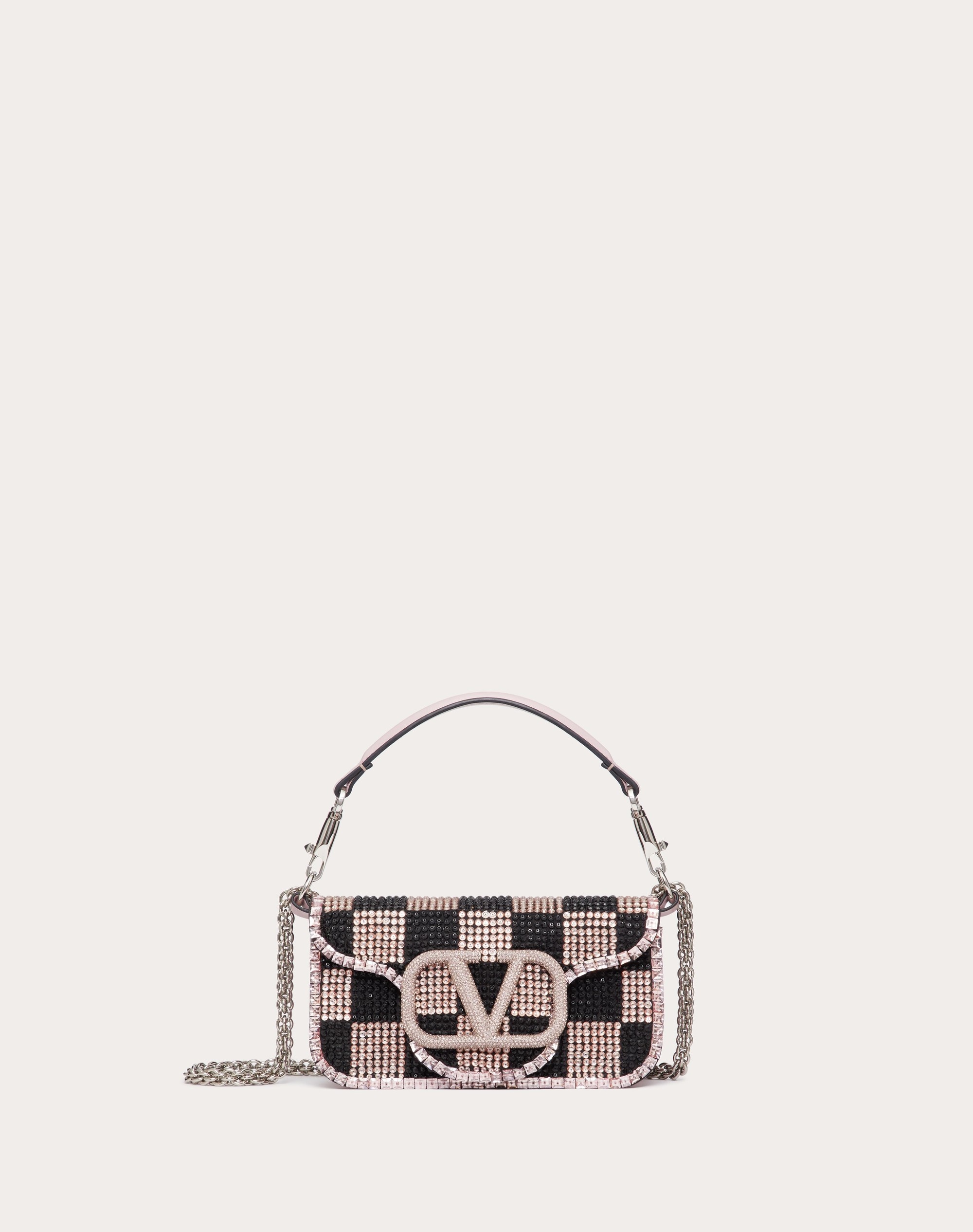 SMALL LOCÒ SHOULDER BAG WITH CHESS EMBROIDERY - 1