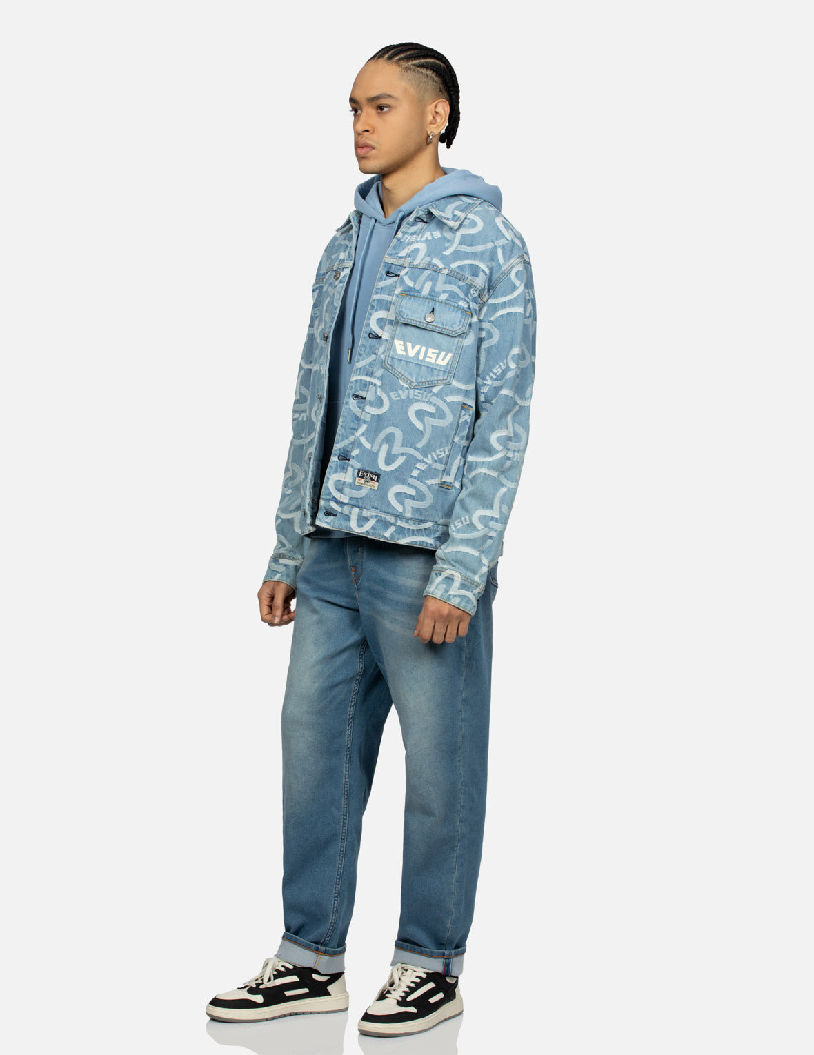 ALLOVER SEAGULL JACQUARD RELAX FIT DENIM JACKET - 3