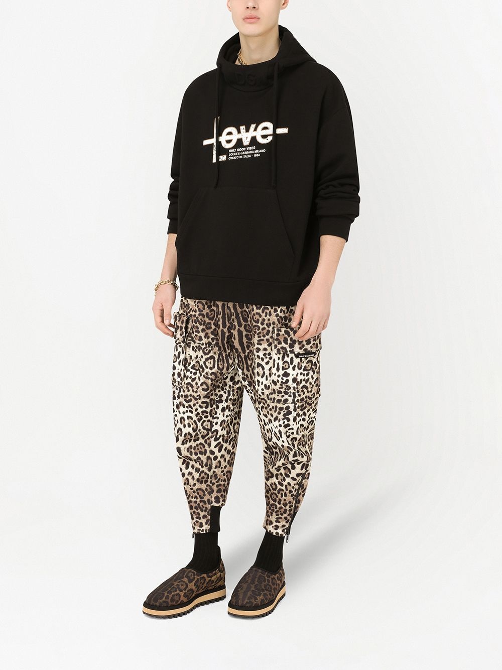 leopard-print tapered trousers - 2