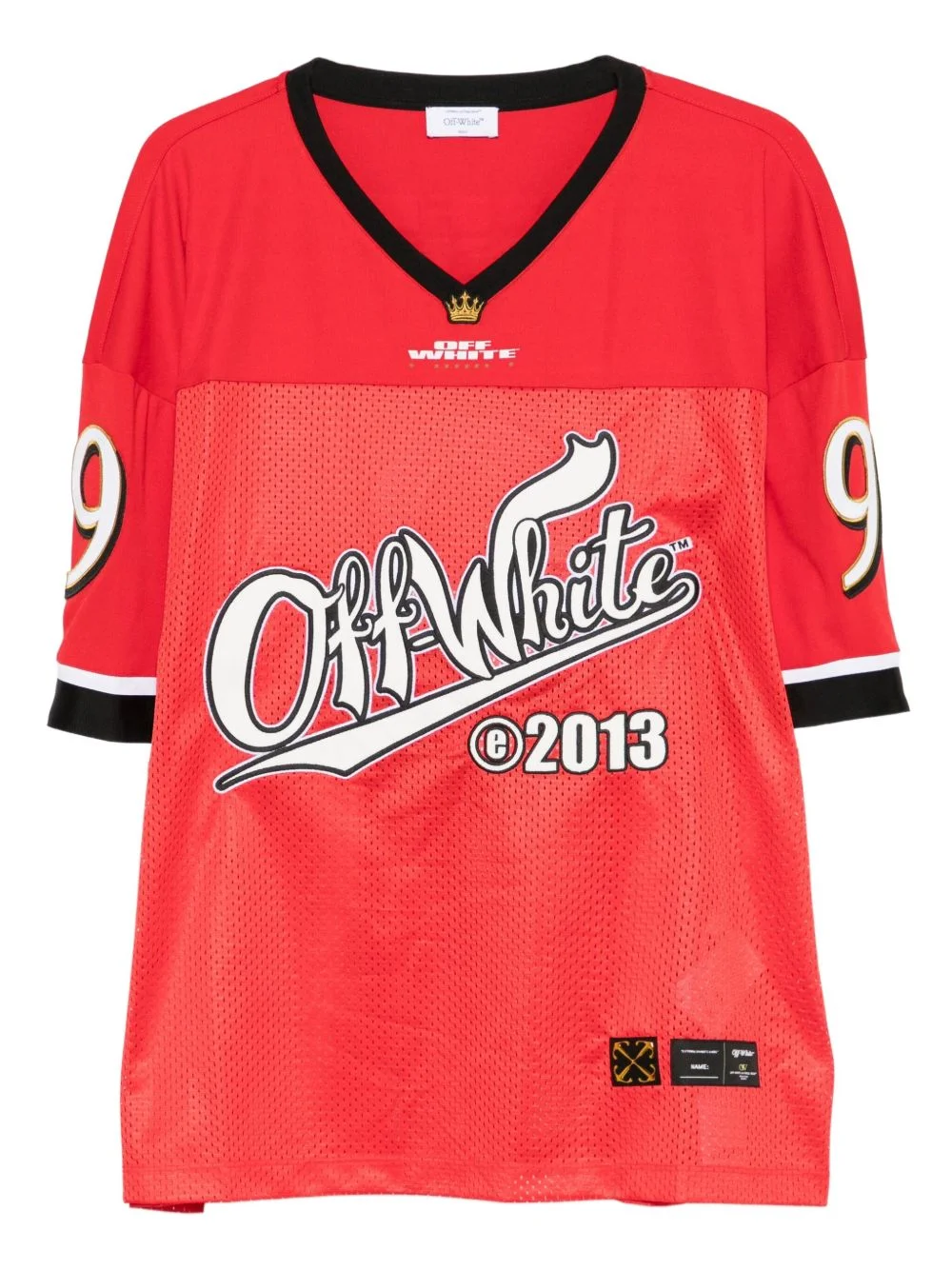 logo-print mesh T-shirt - 1