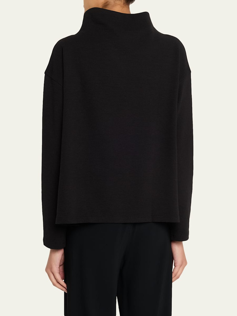 EILEEN FISHER Missy Waffle-Knit Funnel-Neck Sweater outlook