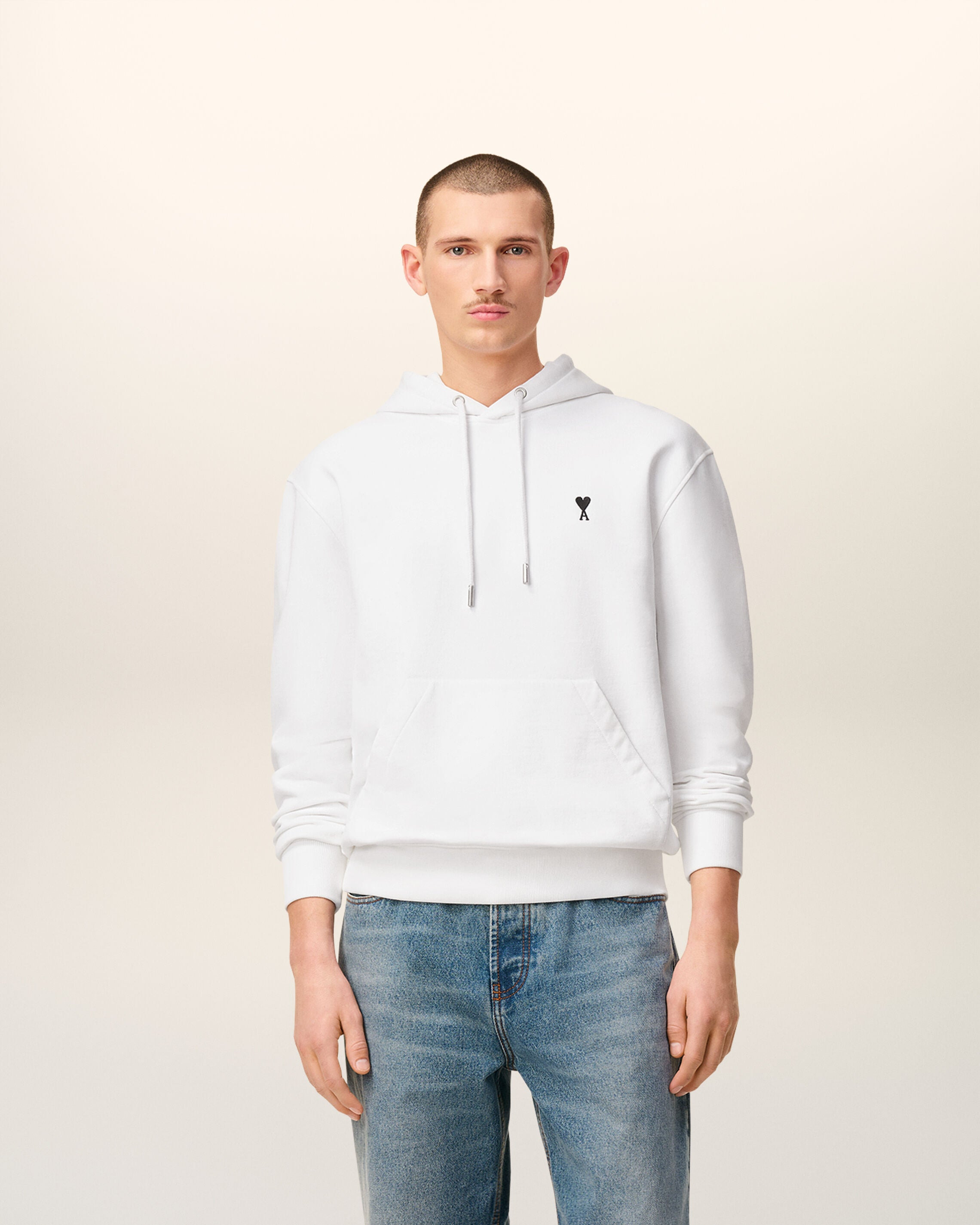 WHITE COTTON AMI DE COEUR HOODIE - 2