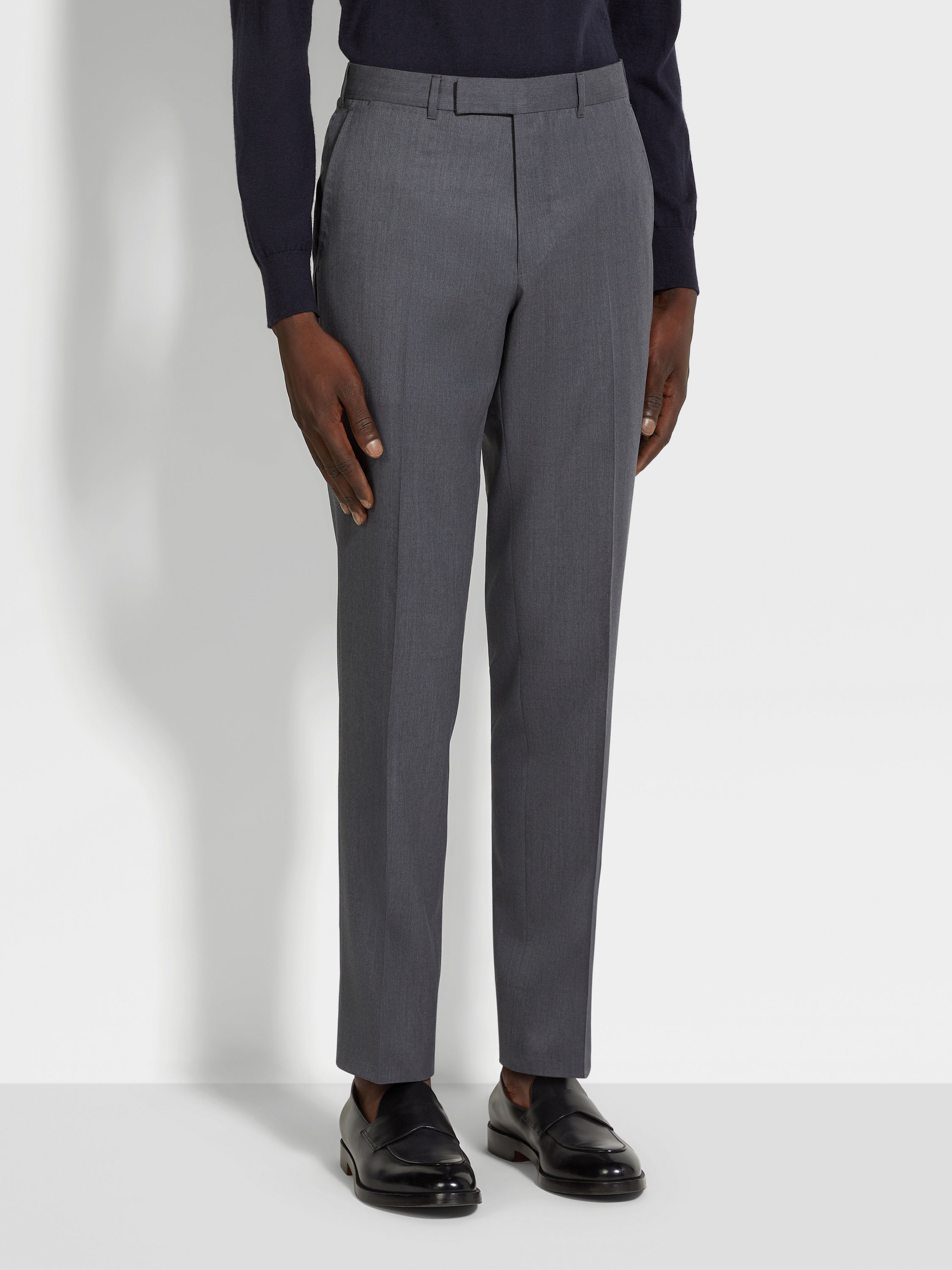 GREY CENTOVENTIMILA WOOL PANTS - 4