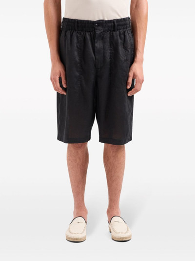 GIORGIO ARMANI elasticated linen Bermuda shorts outlook