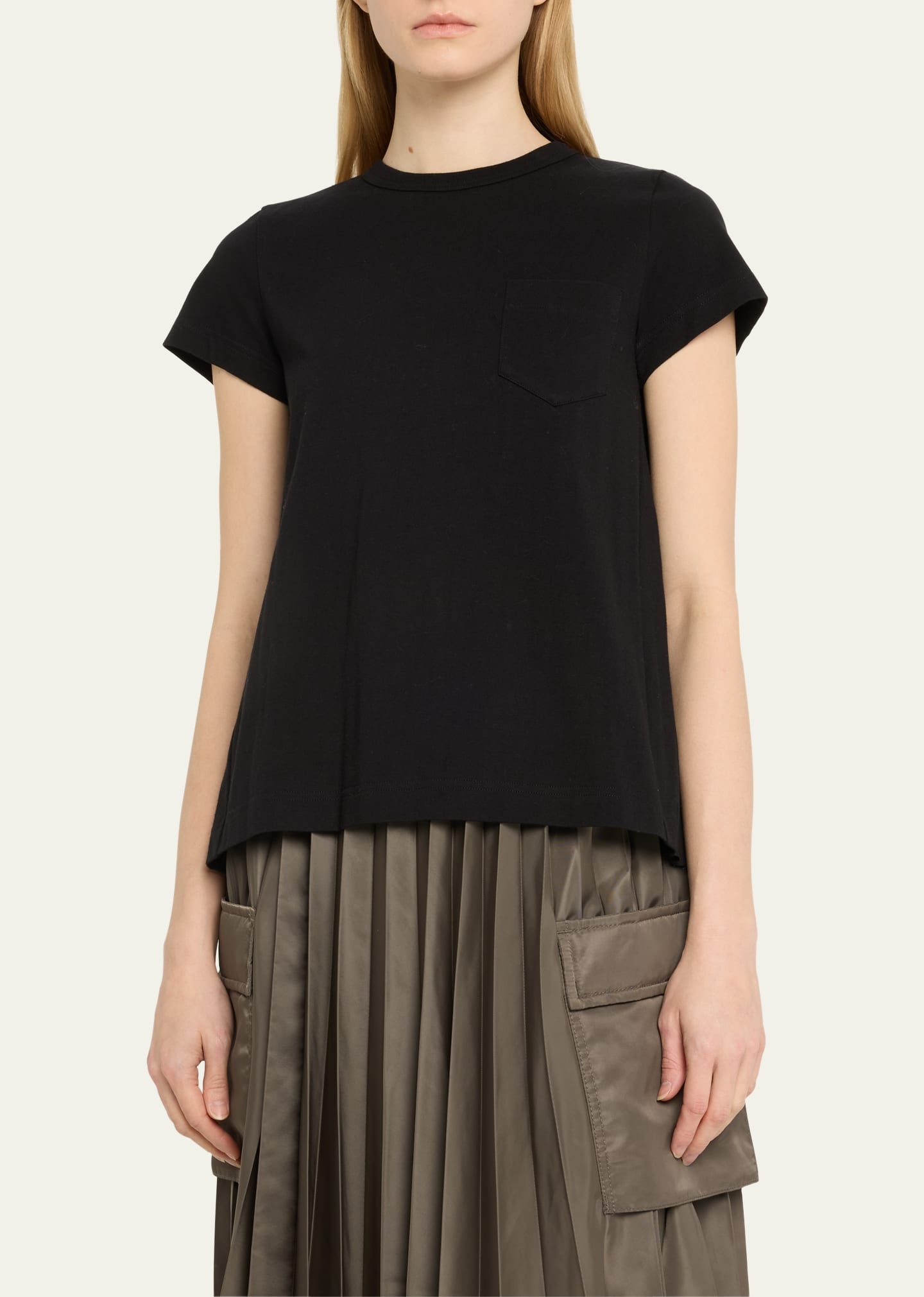 Pleated-Back Knit Tee - 4