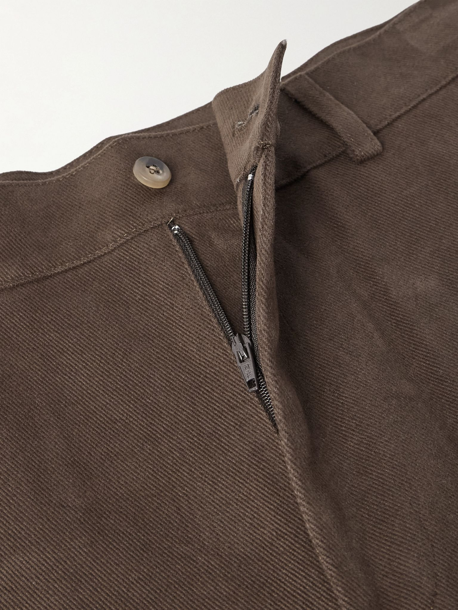 Balloon Tapered Cotton-Twill Trousers Brown - 6