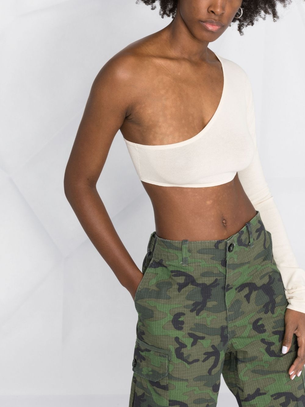 one-shoulder cropped top - 5