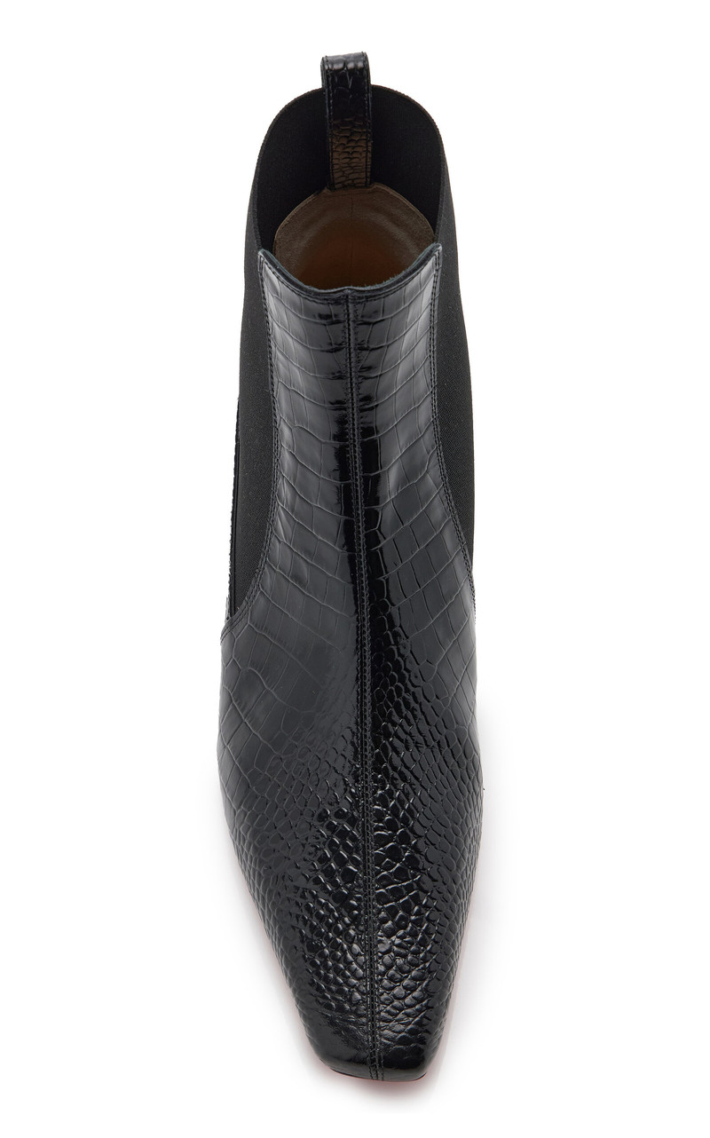 Christian Louboutin Promidavol 35mm Croc-Effect Leather Chelsea Boots black outlook