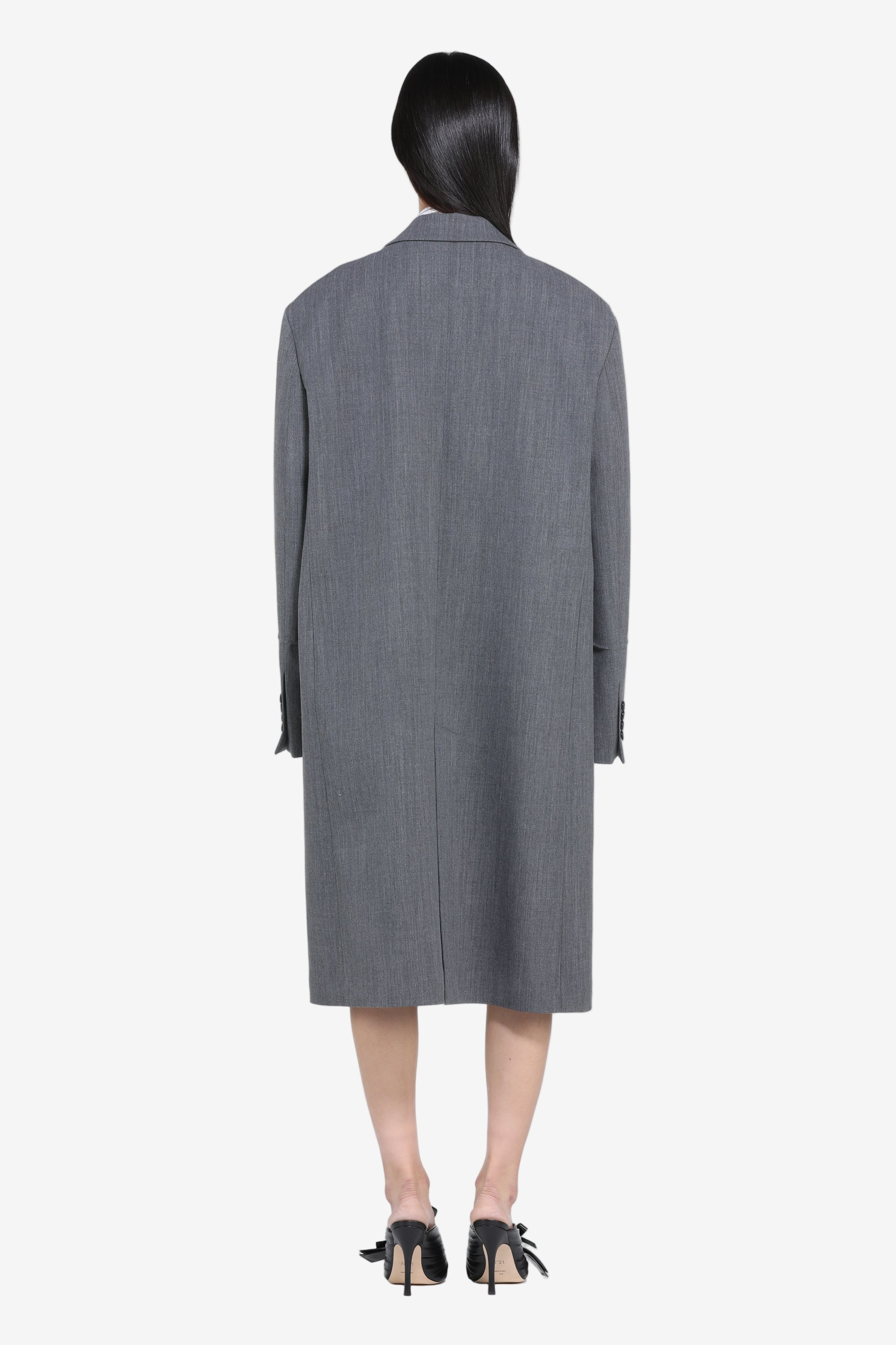LONG COAT WITH SHOULDER PADS - 2