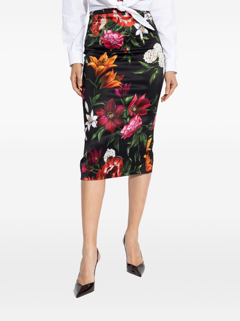 floral-print pencil skirt - 3