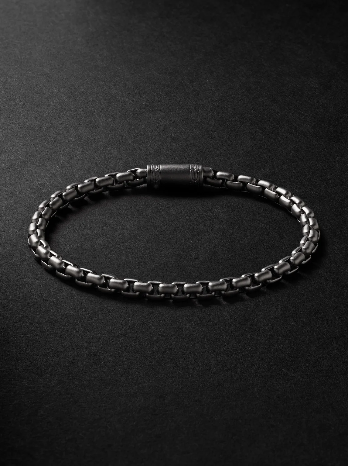 Rhodium-Plated Box Chain Bracelet - 1